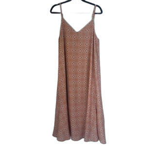 Summer & Rose Slip Dress Midi Aline Cottage Core‎ Casual Geometric Size M/L